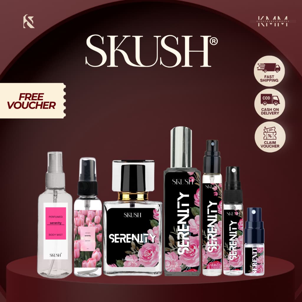 [ HOT SELLING ] SKUSH SERENITY Body Perfume Travel Tahan Lama 24 Jam Women Minyak Wangi Wanita